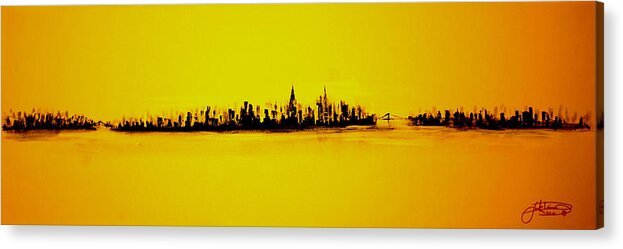Art Acrylic Print featuring the painting City Of Gold by Jack Diamond