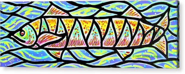 Fish Acrylic Print featuring the painting Colorful Longfish by Jim Harris