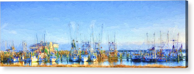 Colorful Shrimp Boat Acrylic Print featuring the photograph Colorful Shrimp Boat Harbor Pass Christian MS by Rebecca Korpita