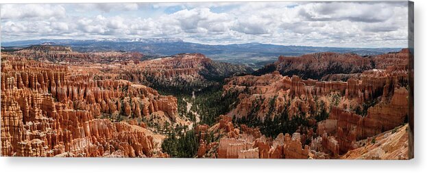 Panorama Acrylic Print featuring the photograph Hoodoos at Bryce Canyon by Georgette Grossman