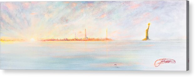 Skyline Acrylic Print featuring the painting Intence City by Jack Diamond