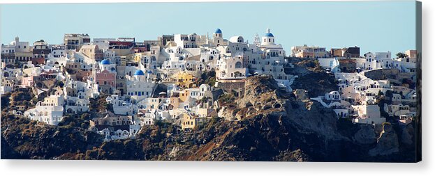 Darin Volpe Architecture Acrylic Print featuring the photograph Living on the Edge -- Oia, Santorini by Darin Volpe