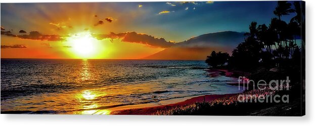 Maui Acrylic Print featuring the photograph Maui wedding beach sunset by Tom Jelen