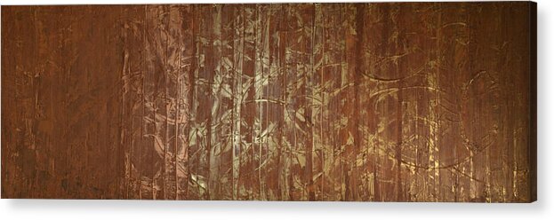 Bamboo Acrylic Print featuring the painting Metallic Bamboo by Linda Bailey