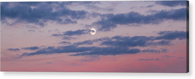 Moonrise Acrylic Print featuring the photograph Moonrise In Pink Sky by D K Wall