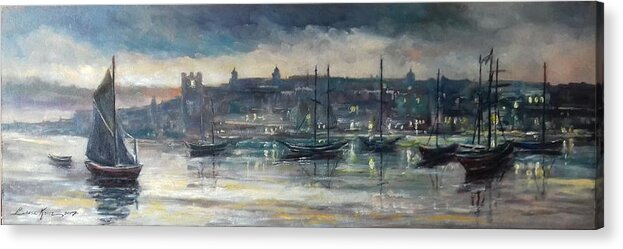 Harbor Acrylic Print featuring the painting Old Harbor by Luke Karcz