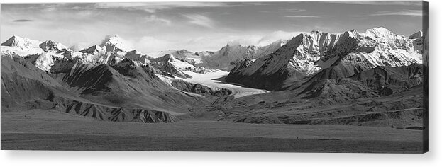 Alaska Acrylic Print featuring the photograph Paxson Glacier wide by Peter J Sucy