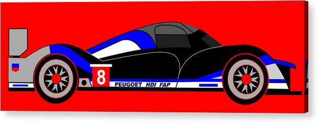 Peugeot 908 Acrylic Print featuring the digital art Peugeot 908 hdi sat - No. 8 by Asbjorn Lonvig