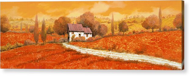 Tuscany Acrylic Print featuring the painting I papaveri rossi by Guido Borelli