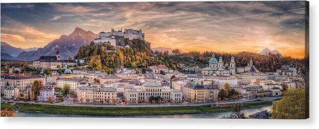 Landscape Acrylic Print featuring the photograph Salzburg In Fall Colors by Stefan Mitterwallner
