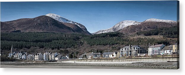 Donard Acrylic Print featuring the photograph Snow Capped Mourne Mountains by Nigel R Bell
