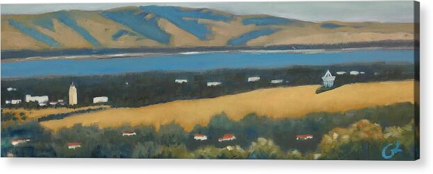 Stanford University Acrylic Print featuring the painting Stanford by the Bay by Gary Coleman