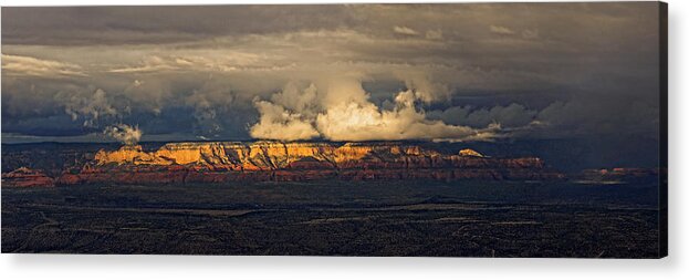 Mountain Range Acrylic Print featuring the photograph Stormy Skyscape by Leda Robertson
