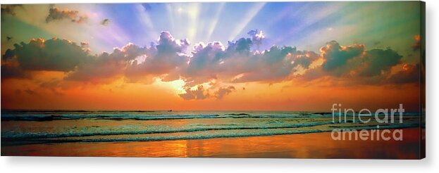 Sunrise Acrylic Print featuring the photograph SunRise East Coast FL Daytona Beach by Tom Jelen