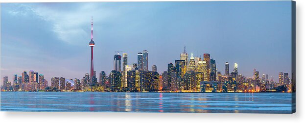 Toronto Acrylic Print featuring the photograph Toronto Winter Night by Matt Hammerstein
