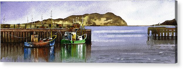 Campbeltown Acrylic Print featuring the painting Towards Davaar from Campbeltown by Paul Dene Marlor