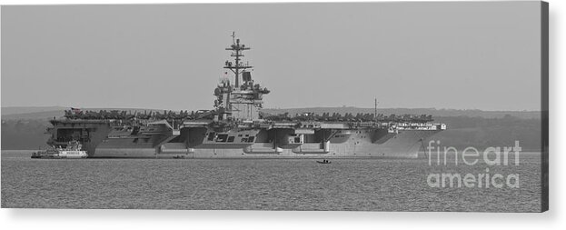 Uss Theodore Roosevelt Acrylic Print featuring the photograph USS Theodore Roosevelt in the Solent by Terri Waters
