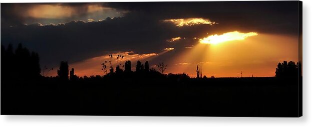 Silhouette Acrylic Print featuring the photograph Utah Sunset by Jerry Sodorff