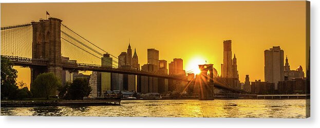 Tranquility Acrylic Print featuring the photograph Brooklyn Bridge Sunset by M Bilton