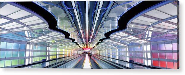 Photography Acrylic Print featuring the photograph Chicago Ohare Airport Terminal Interior by Panoramic Images
