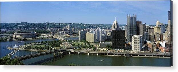 Photography Acrylic Print featuring the photograph City At The Waterfront, Monongahela by Panoramic Images