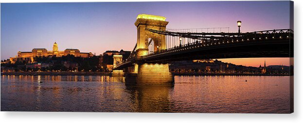Panorama Budapest Chain Bridge Acrylic Print featuring the Panorama Budapest Chain Bridge by Istv?n Nagy