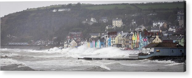 Whitehead Acrylic Print featuring the photograph Storm Deirdre visits Whitehead by Nigel R Bell