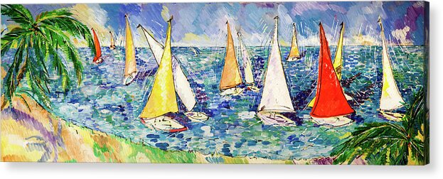Acrylic Acrylic Print featuring the painting Tacking by Seeables Visual Arts