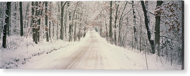 Photography Acrylic Print featuring the photograph Usa, Michigan, Holland, Road, Winter by Panoramic Images