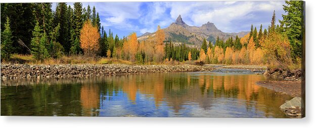 Fall Acrylic Print featuring the photograph Autumn on the Clarks Fork by Jack Bell