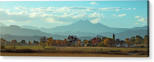 Farm Fields Acrylic Print featuring the photograph Autumn Embraces Colorado Rocky Mountain Majesty by James BO Insogna