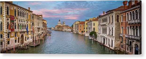 Fine Art Acrylic Print featuring the photograph B0009343 -Sunset from Accademia Bridge by Marco Missiaja