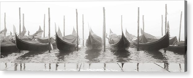 Fine Art Acrylic Print featuring the photograph B_00682 - Sleeping gondolas, Venice by Marco Missiaja