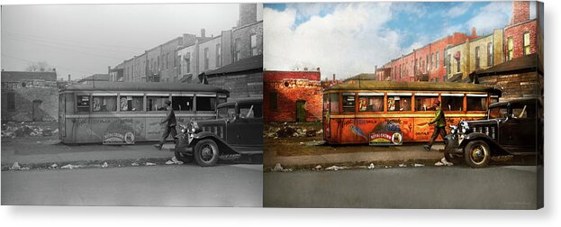 Chicago Acrylic Print featuring the photograph City - Chicago - Homade pies 5 cents 1941 - Side by Side2 by Mike Savad