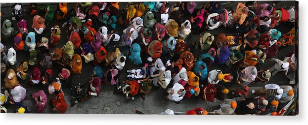 Colorful Acrylic Print featuring the photograph Colourful Sikh Procession by Geoff Harrison