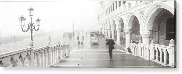 People Acrylic Print featuring the photograph Dsc0092 - People in the fog, Venice by Marco Missiaja