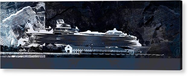 Falmouth Silver Nights Acrylic Print featuring the digital art Falmouth Silver Nights 4 by Aldane Wynter