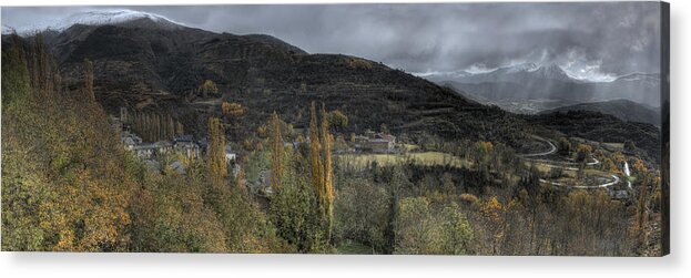 Autumn Colours Acrylic Print featuring the photograph Liri Huesca Aragon in Autumn by Geoff Harrison