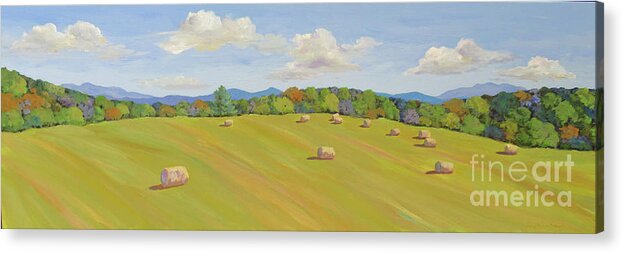 Haystack Acrylic Print featuring the painting Longview Haystacks by Anne Marie Brown