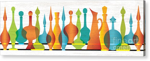 Graphic Acrylic Print featuring the digital art Mid Century Modern Glass Vases by Diane Dempsey