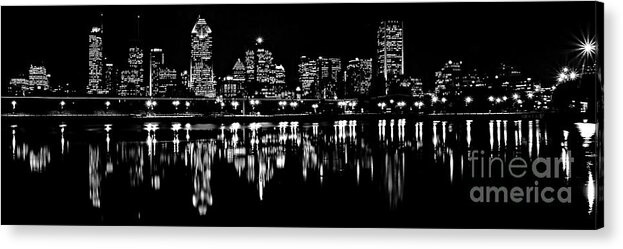  Montreal Acrylic Print featuring the photograph Montreal Skyline by night #2 by Frederic Bourrigaud
