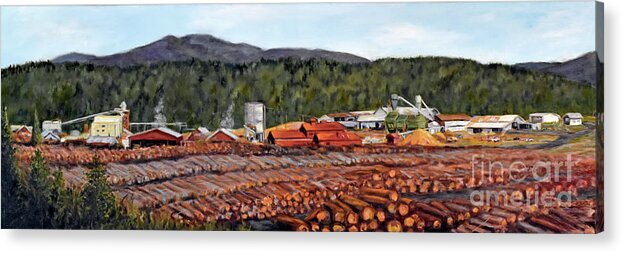 Lumber Acrylic Print featuring the painting North Fork Mill by Mary Beth Harrison