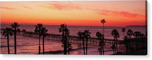 Beach Acrylic Print featuring the photograph Palms Afire by Tony Spencer