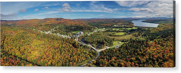  Acrylic Print featuring the photograph Pittsburg, NH Panorama October 2021 by John Rowe