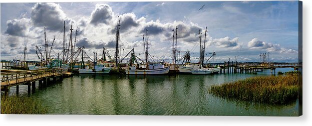 Port Royal Fishing Acrylic Print featuring the photograph Port Royal Panorama by Norma Brandsberg
