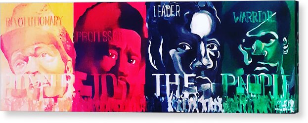The Real Black Panther Party Enhanced Acrylic Print featuring the painting Power2thePeople by Femme Blaicasso