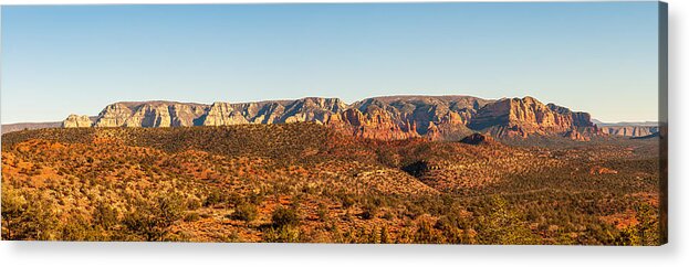 Arizona Acrylic Print featuring the photograph Red Rock Mountains Panorama by Frank Lee