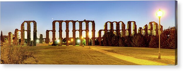 Merida Aqueduct Acrylic Print featuring the photograph Roman Aqueduct of Merida Complete by Weston Westmoreland