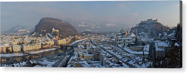 Salzburg Acrylic Print featuring the photograph Salzburg Winter Panorama by Sean Hannon