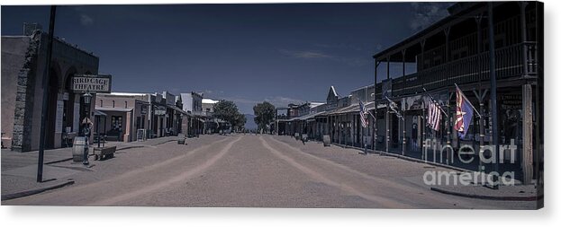 Tombstone Acrylic Print featuring the photograph Tombstone Darkness by Darrell Foster